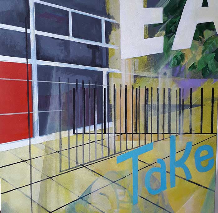 Ingrid Kleins-Daniels, Reflections I Empty Café,   art for sale