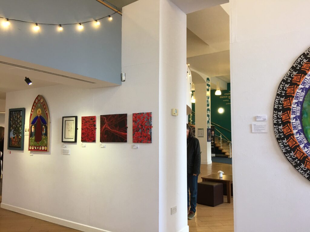 From left to right - work by Erica Middleton, Liz McFarland and Nita Rao.